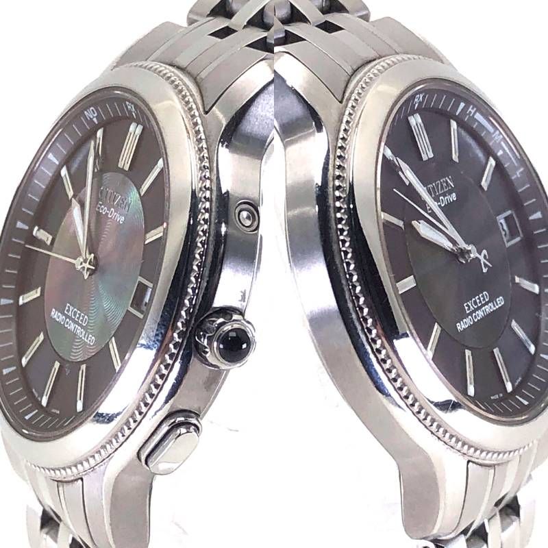 【美品】CITIZEN シチズン／エコドライブ エクシード H410-T007716／ソーラークォーツ／チタン／シルバー・ブラック