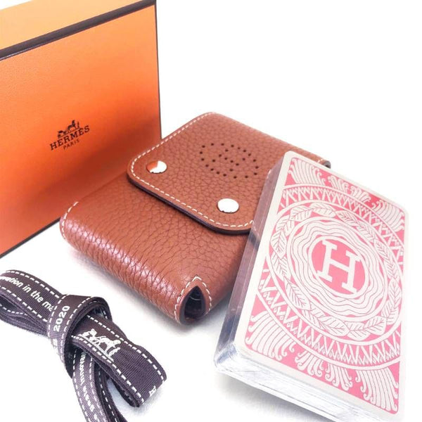 【 希少・美品】HERMES エルメス／エヴリン レザー トランプケース トランプ付／レザー／ブラウン