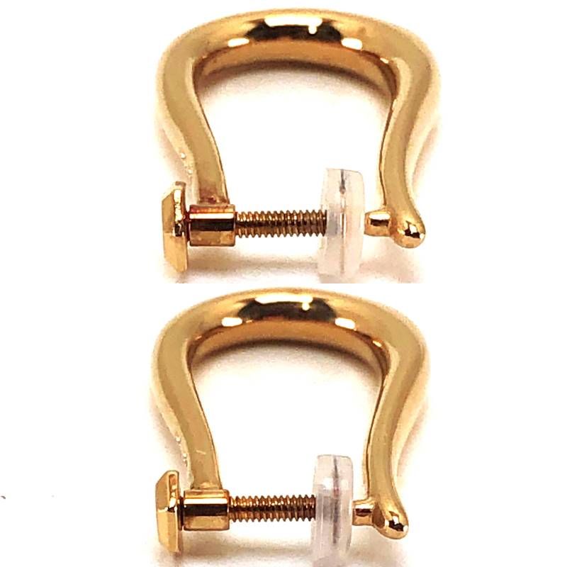 【美品】ete エテ／フープ イヤリング／SV925・イエローゴールドコーティング／ゴールド