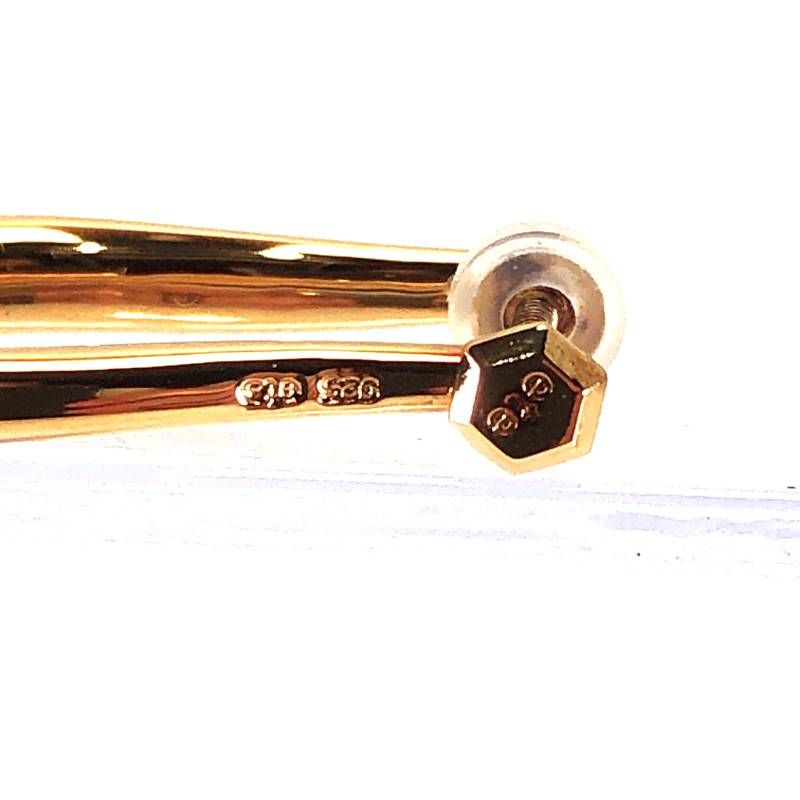 【美品】ete エテ／フープ イヤリング／SV925・イエローゴールドコーティング／ゴールド
