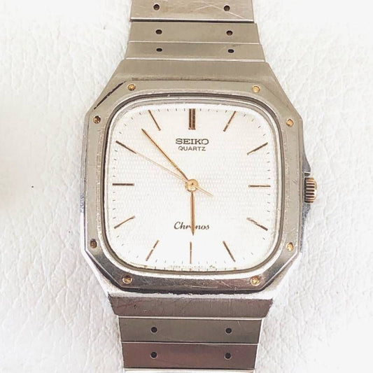 【訳あり・売り切り・電池交換済み】SEIKO セイコー／クロノス 7731-5130／クォーツ／ステンレス／シルバー・ホワイト