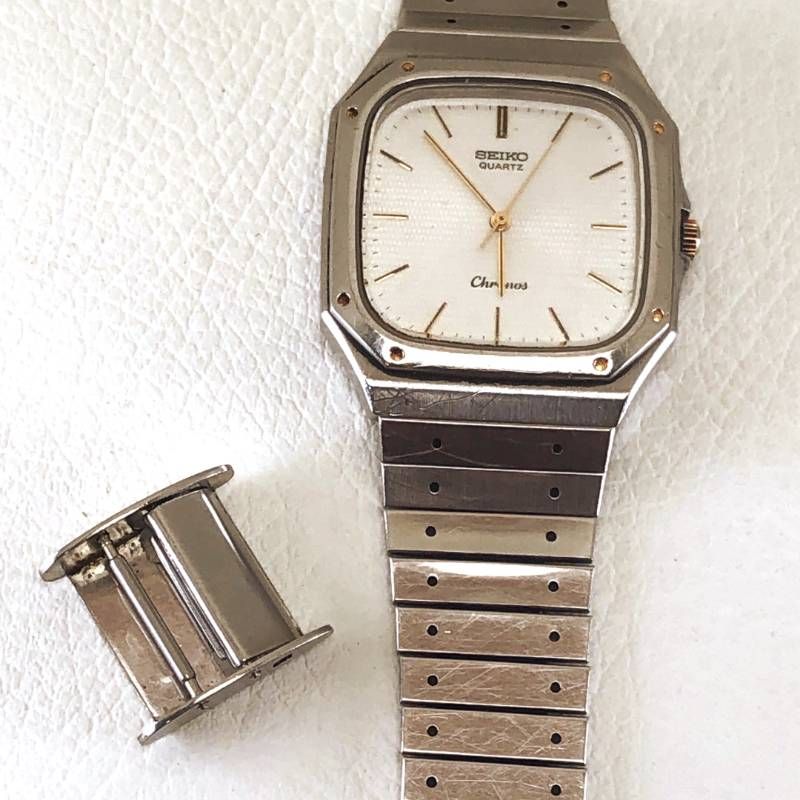 【訳あり・売り切り・電池交換済み】SEIKO セイコー／クロノス 7731-5130／クォーツ／ステンレス／シルバー・ホワイト