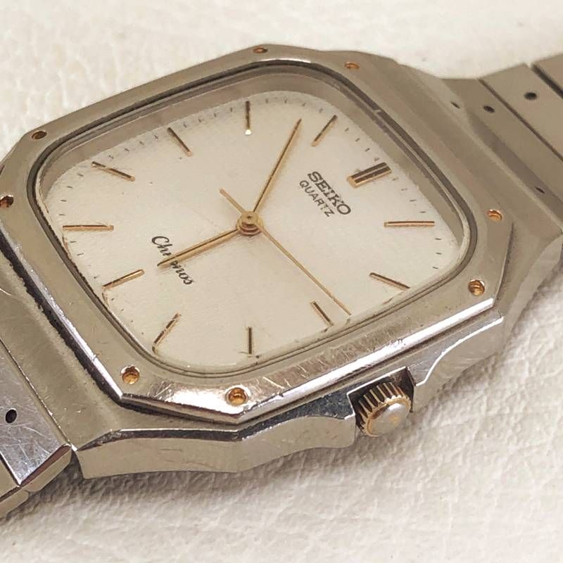 【訳あり・売り切り・電池交換済み】SEIKO セイコー／クロノス 7731-5130／クォーツ／ステンレス／シルバー・ホワイト