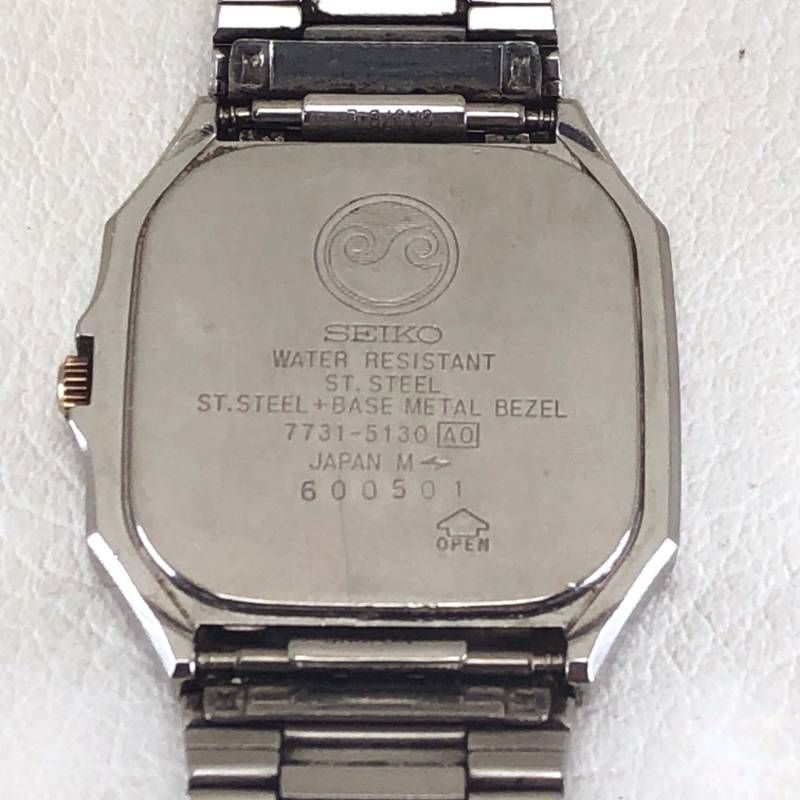 【訳あり・売り切り・電池交換済み】SEIKO セイコー／クロノス 7731-5130／クォーツ／ステンレス／シルバー・ホワイト