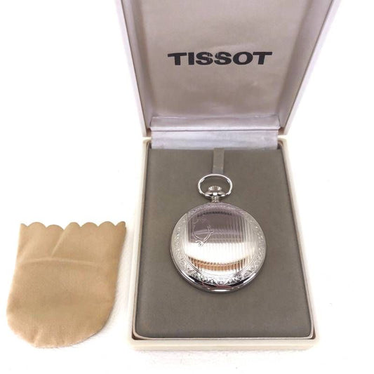 【ヴィンテージ・希少・美品】TISSOT ティソ／懐中時計／手巻き／ステンレス／シルバー・ホワイト