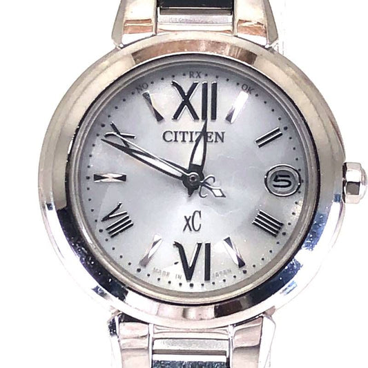 【美品】CITIZEN シチズン／XC クロスシー エコドライブ レディース H058-T016545／ソーラークォーツ／ステンレス／シルバー・ホワイト