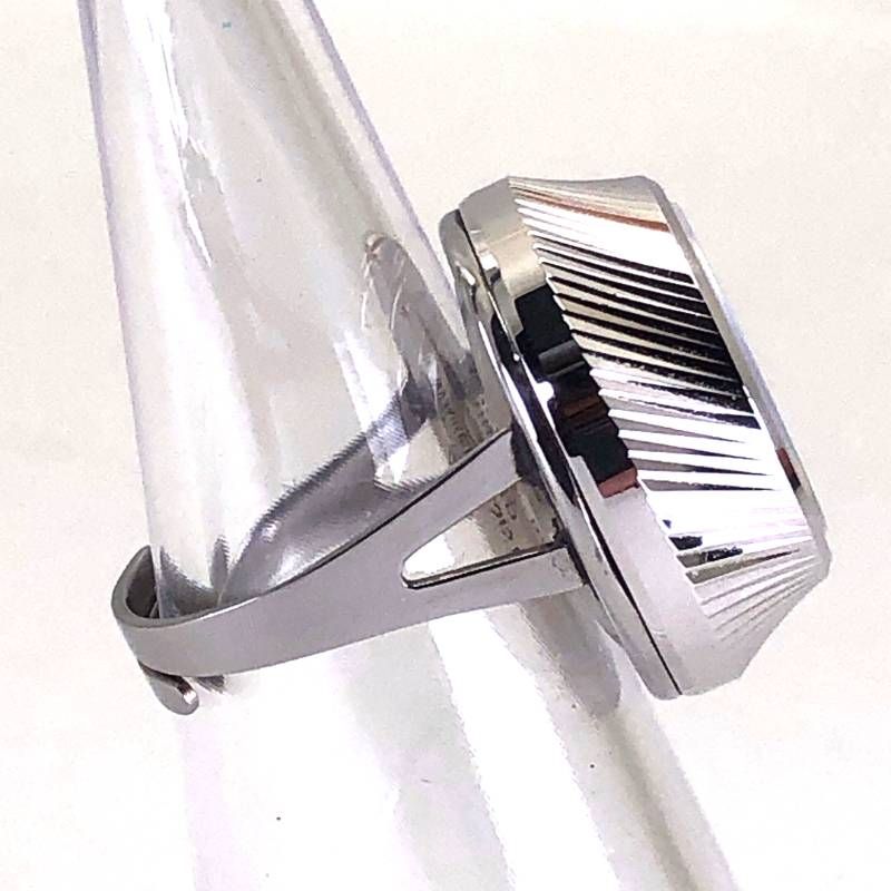 【美品】ORIENT オリエント／シャマード 21石 I120-38900 リングウォッチ／12号／手巻き／ステンレス／シルバー・ブルー