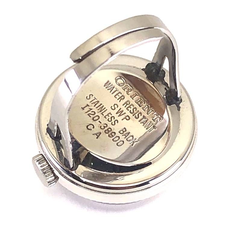 【美品】ORIENT オリエント／シャマード 21石 I120-38900 リングウォッチ／12号／手巻き／ステンレス／シルバー・ブルー