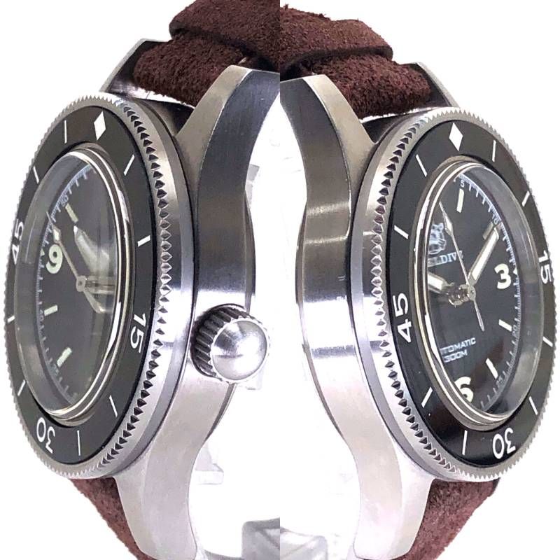 【美品】STEEL DIVE スティールダイブ／SD1952 ダイバーズウォッチ NH35／自動巻／ステンレス／シルバー・ブラック・ブラウン