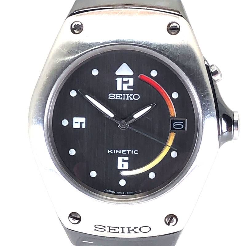 SEIKO セイコー／キネティック 5M42-0E30／オートクォーツ／ステンレス／シルバー・ブラック