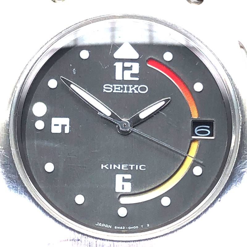 SEIKO セイコー／キネティック 5M42-0E30／オートクォーツ／ステンレス／シルバー・ブラック