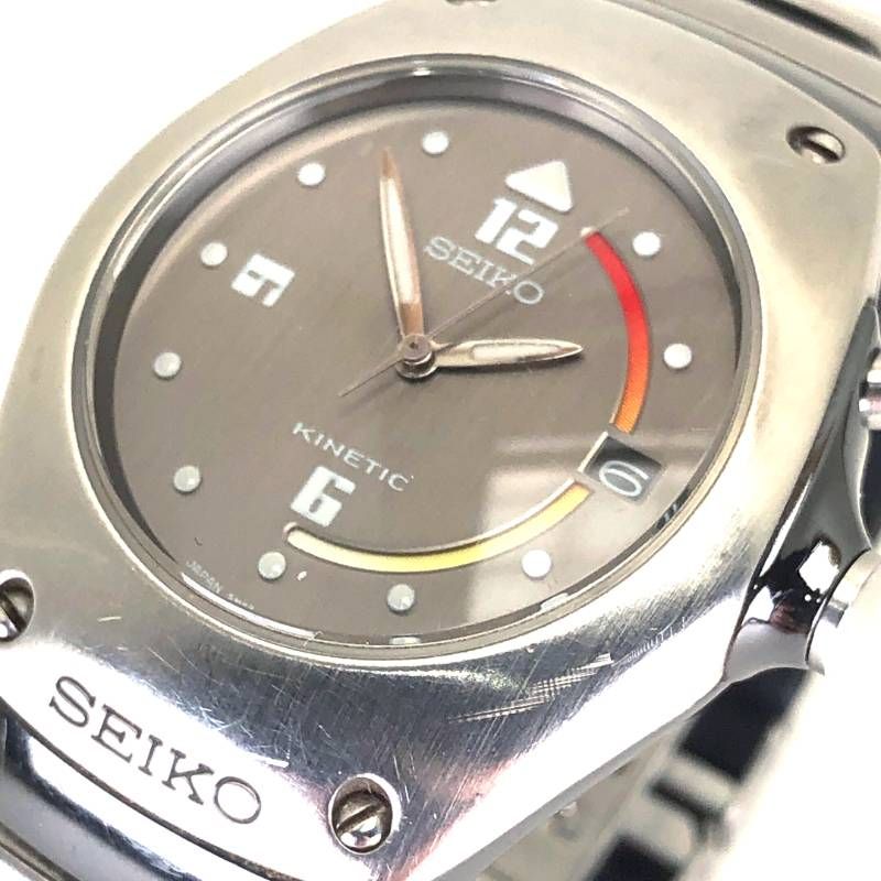 SEIKO セイコー／キネティック 5M42-0E30／オートクォーツ／ステンレス／シルバー・ブラック