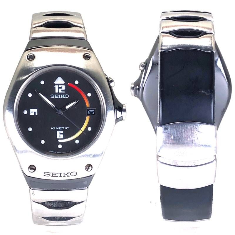 SEIKO セイコー／キネティック 5M42-0E30／オートクォーツ／ステンレス／シルバー・ブラック
