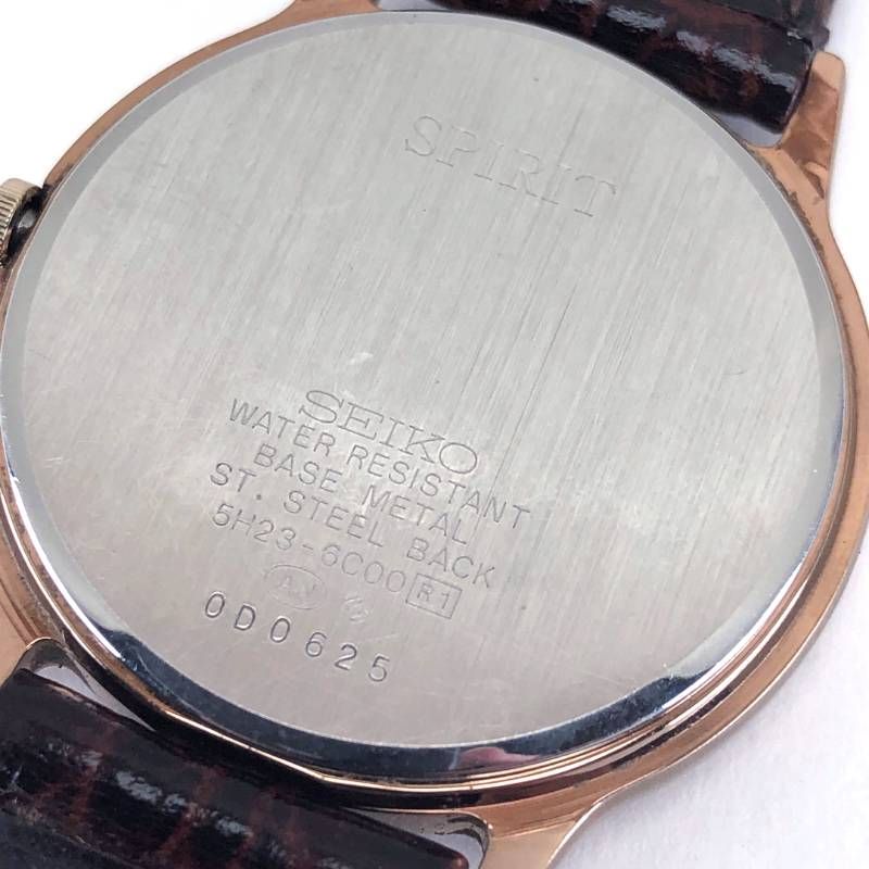 【ケース・取説付き・電池交換済み】SEIKO セイコー／コンテンポラリーベーシック スピリット デイデイト 5H23-6C00／クォーツ／ステンレス／ゴールド・ホワイト