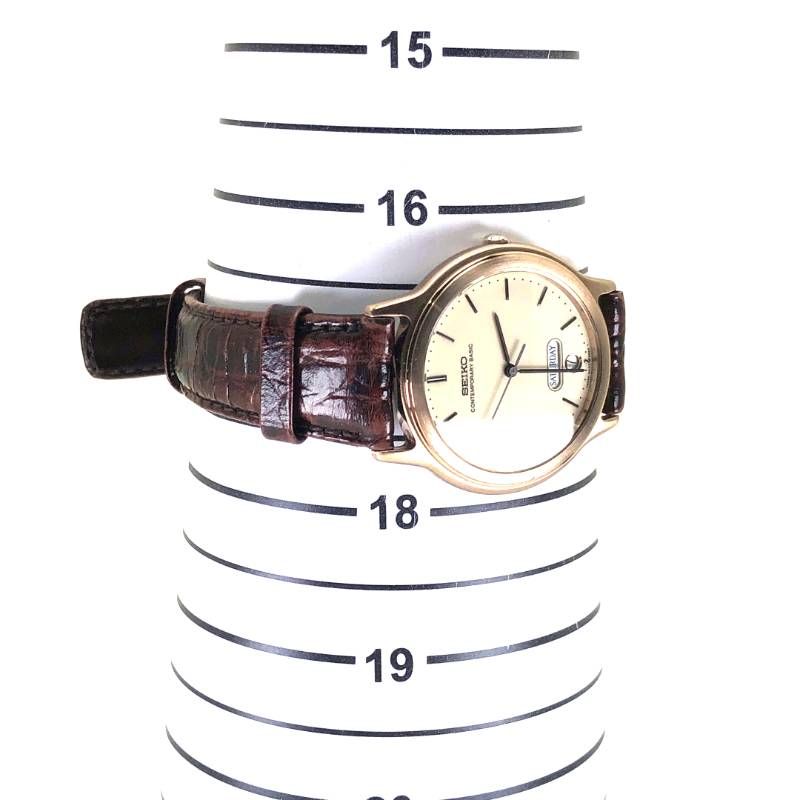 【ケース・取説付き・電池交換済み】SEIKO セイコー／コンテンポラリーベーシック スピリット デイデイト 5H23-6C00／クォーツ／ステンレス／ゴールド・ホワイト