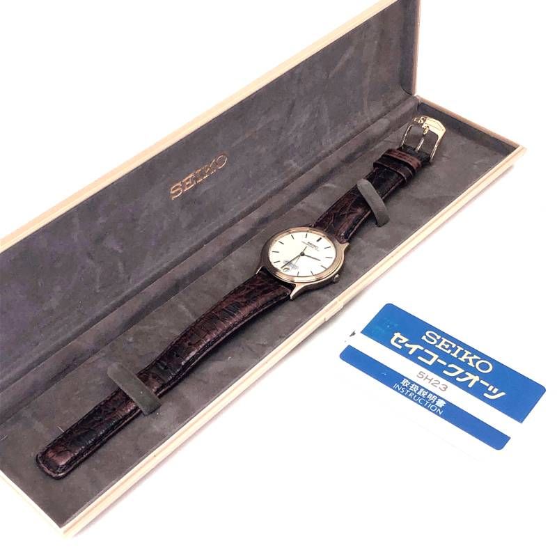 【ケース・取説付き・電池交換済み】SEIKO セイコー／コンテンポラリーベーシック スピリット デイデイト 5H23-6C00／クォーツ／ステンレス／ゴールド・ホワイト