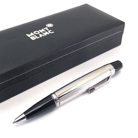 【美品・ケース付き】MONTBLANC モンブラン／ボエム ツイスト式 ボールペン／人口石・プラチナ仕上げ・レジン／ブラック・シルバー