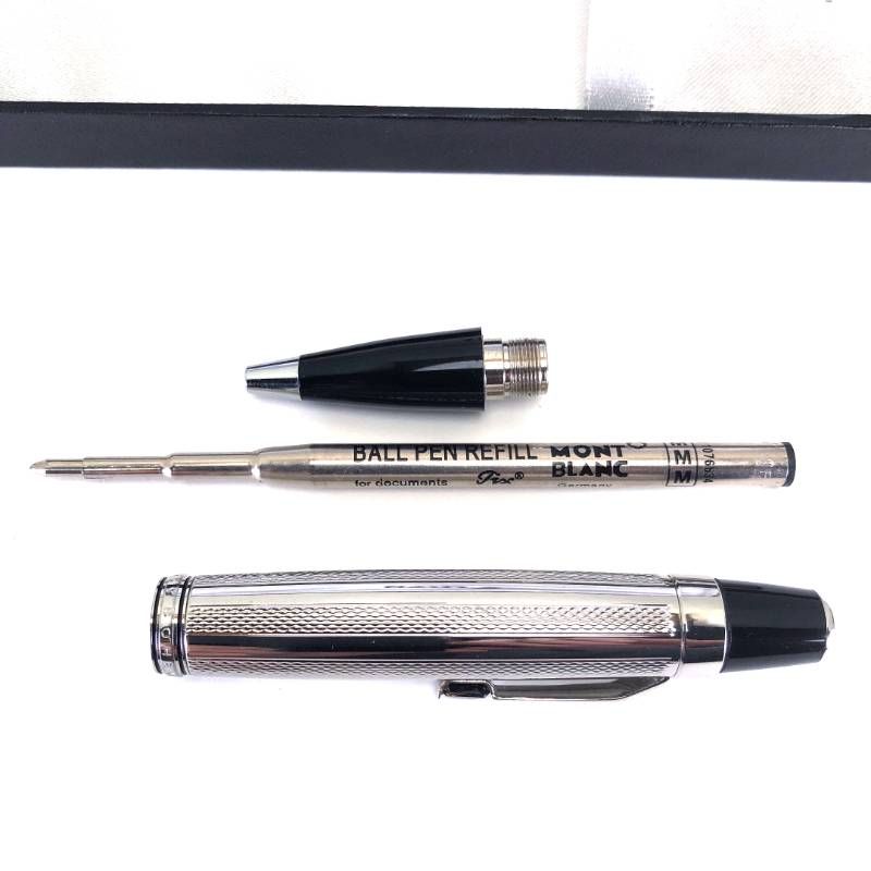 【美品・ケース付き】MONTBLANC モンブラン／ボエム ツイスト式 ボールペン／人口石・プラチナ仕上げ・レジン／ブラック・シルバー