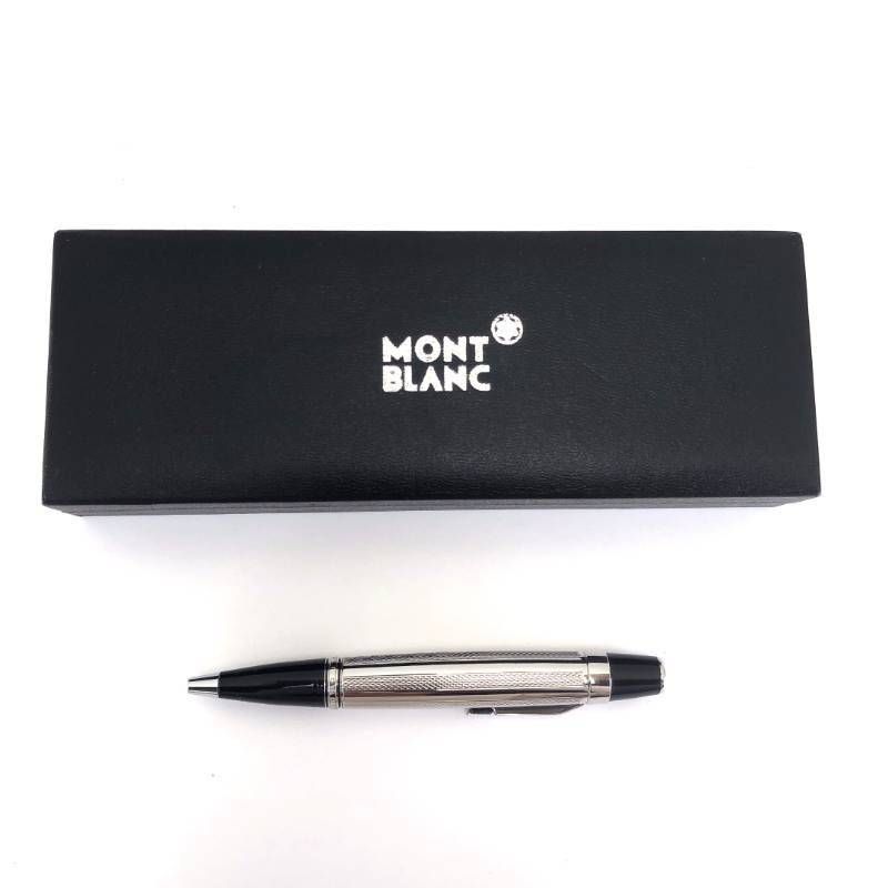 【美品・ケース付き】MONTBLANC モンブラン／ボエム ツイスト式 ボールペン／人口石・プラチナ仕上げ・レジン／ブラック・シルバー