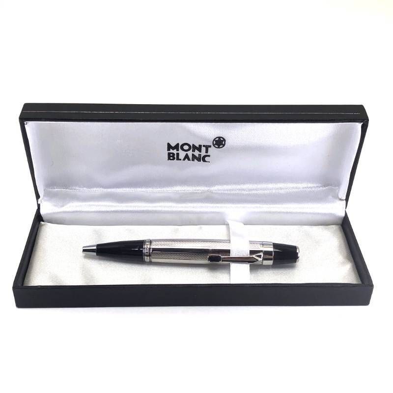 【美品・ケース付き】MONTBLANC モンブラン／ボエム ツイスト式 ボールペン／人口石・プラチナ仕上げ・レジン／ブラック・シルバー