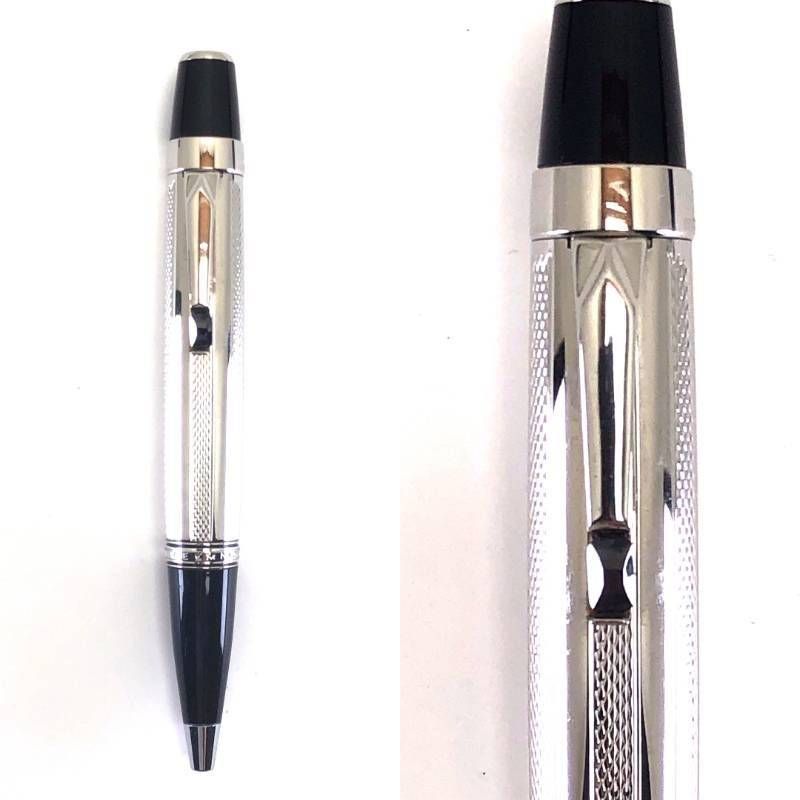 【美品・ケース付き】MONTBLANC モンブラン／ボエム ツイスト式 ボールペン／人口石・プラチナ仕上げ・レジン／ブラック・シルバー