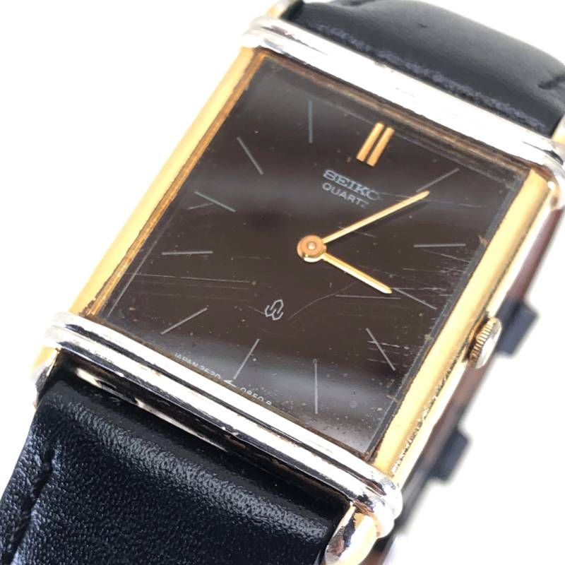 【ヴィンテージ・電池交換済み】SEIKO セイコー／シャリオ 2620-0850 5480／クォーツ／ステンレス／ブラック・ゴールド
