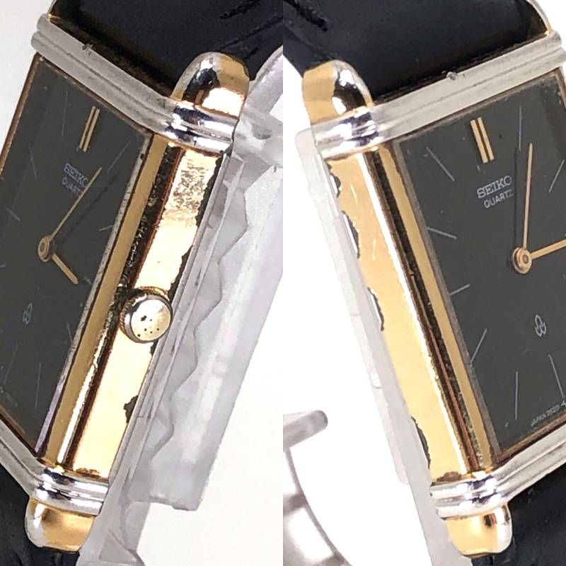 【ヴィンテージ・電池交換済み】SEIKO セイコー／シャリオ 2620-0850 5480／クォーツ／ステンレス／ブラック・ゴールド