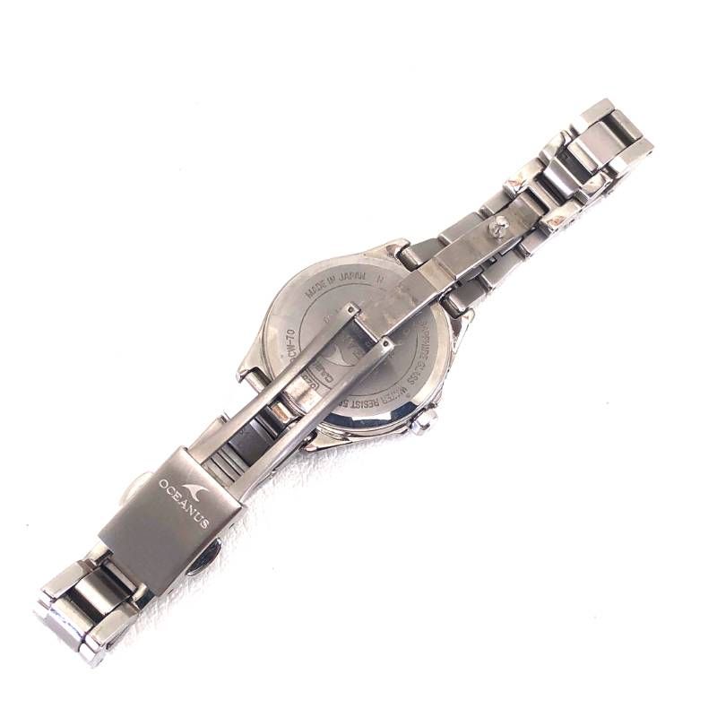 【美品・ケース・取説付】CASIO カシオ／オシアナス OCW-70PJ-7AJF／ソーラークォーツ／チタン／シルバー・ホワイト・ブルー