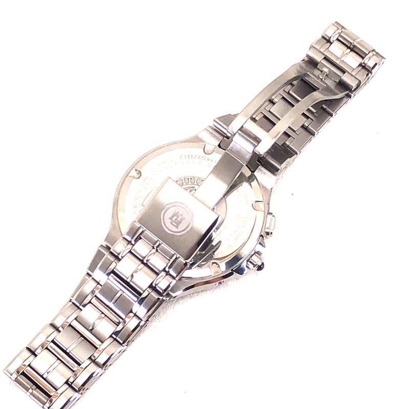 【美品・取説・コマ付き】CITIZEN シチズン／エコドライブ エクシード H410-T003818／ソーラークォーツ／ステンレス／シルバー・ブラック