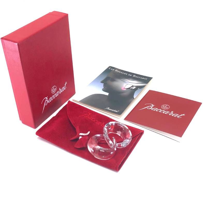 【美品・箱・保管袋付き】Baccarat バカラ／イヤーカフ イヤリング ／クリスタルグラス／クリア／BC638
