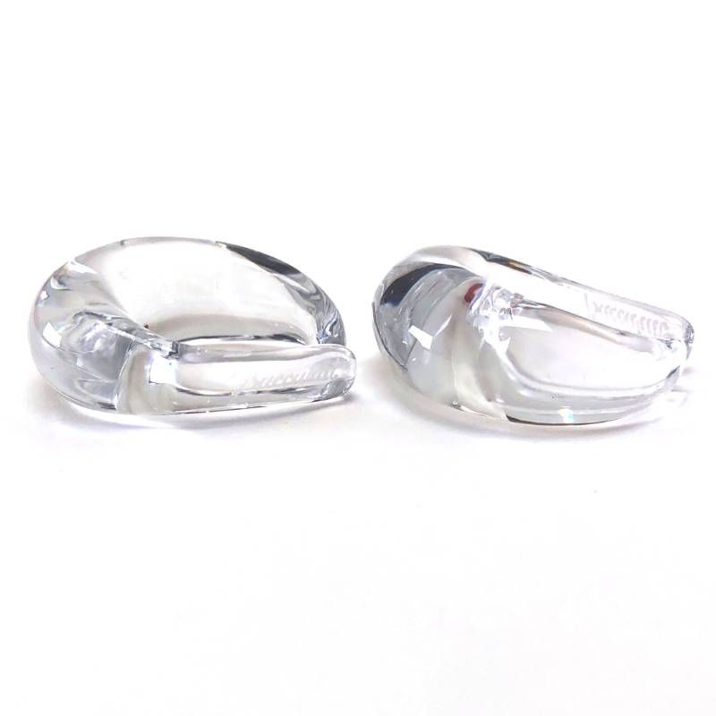 【美品・箱・保管袋付き】Baccarat バカラ／イヤーカフ イヤリング ／クリスタルグラス／クリア／BC638