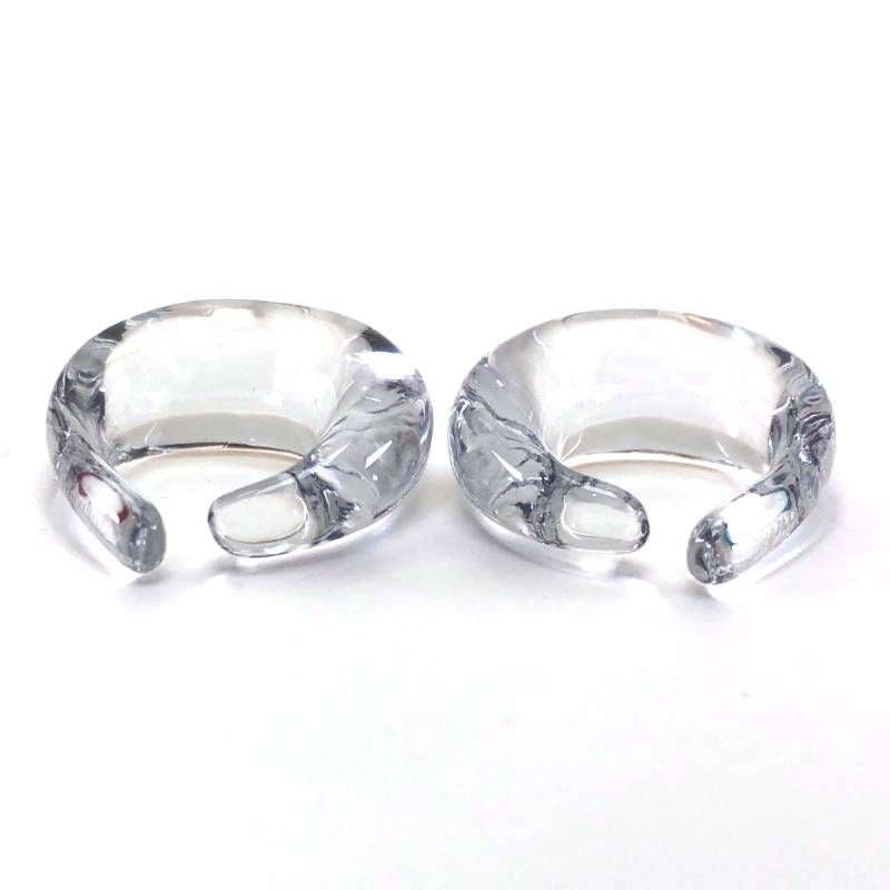 【美品・箱・保管袋付き】Baccarat バカラ／イヤーカフ イヤリング ／クリスタルグラス／クリア／BC638