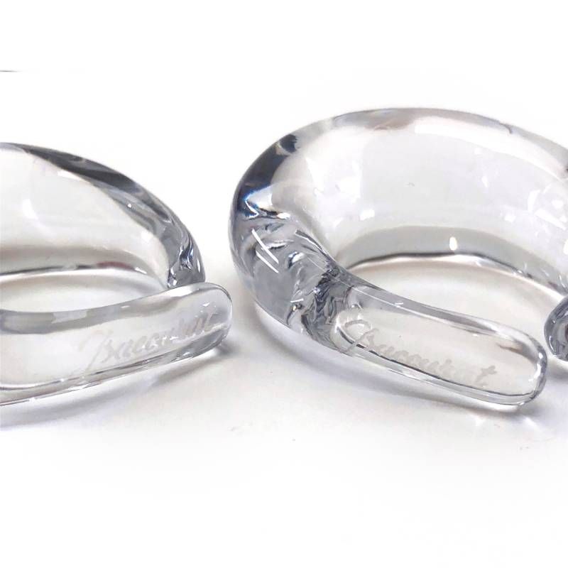 【美品・箱・保管袋付き】Baccarat バカラ／イヤーカフ イヤリング ／クリスタルグラス／クリア／BC638