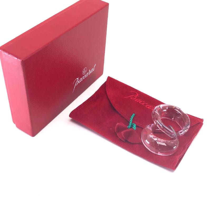 【美品・箱・保管袋付き】Baccarat バカラ／イヤーカフ イヤリング／クリスタルグラス／ライトピンク／BC639