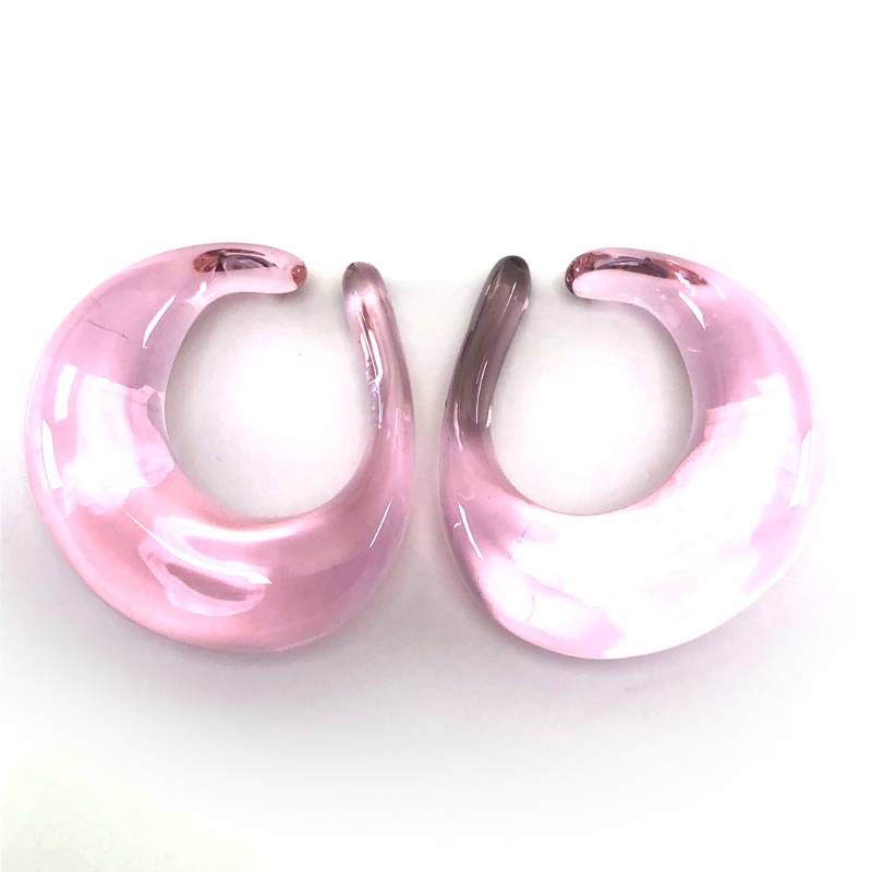 【美品・箱・保管袋付き】Baccarat バカラ／イヤーカフ イヤリング／クリスタルグラス／ライトピンク／BC639