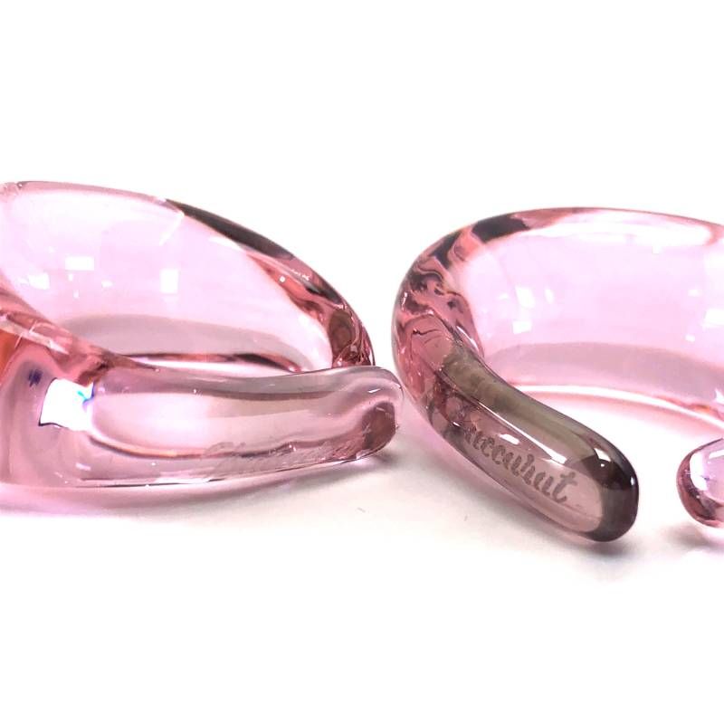 【美品・箱・保管袋付き】Baccarat バカラ／イヤーカフ イヤリング／クリスタルグラス／ライトピンク／BC639