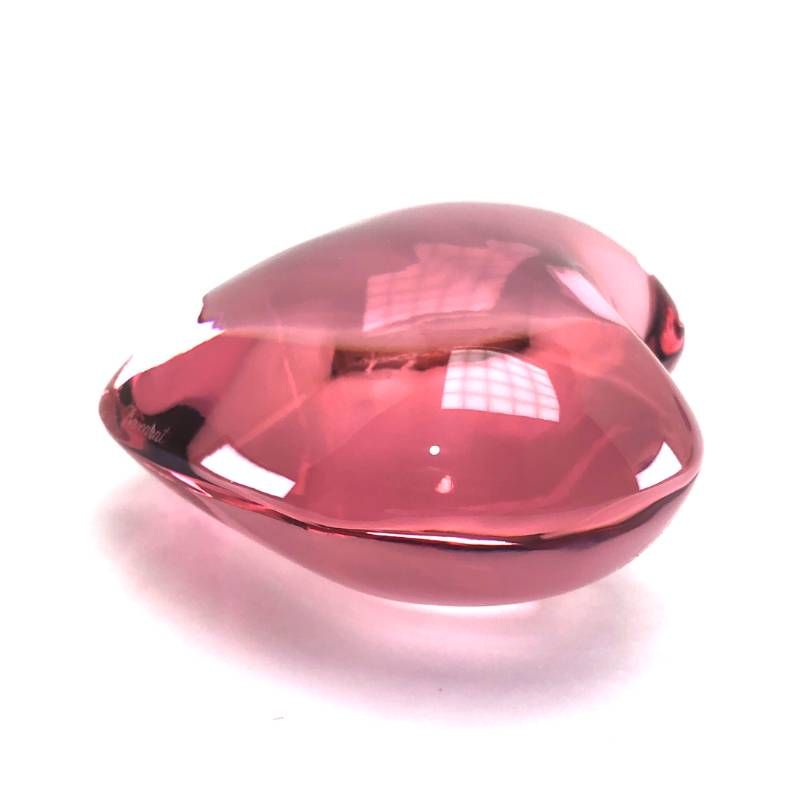 【美品・箱付き】Baccarat バカラ／ハート ペーパーウェイト／クリスタルグラス／ピンク／BC641