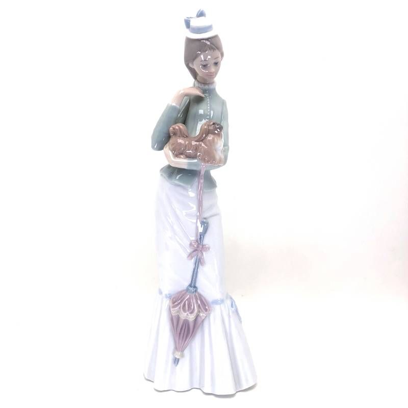 【美品】LLADRO リヤドロ／仔犬とお散歩／4893／陶器／マルチカラー