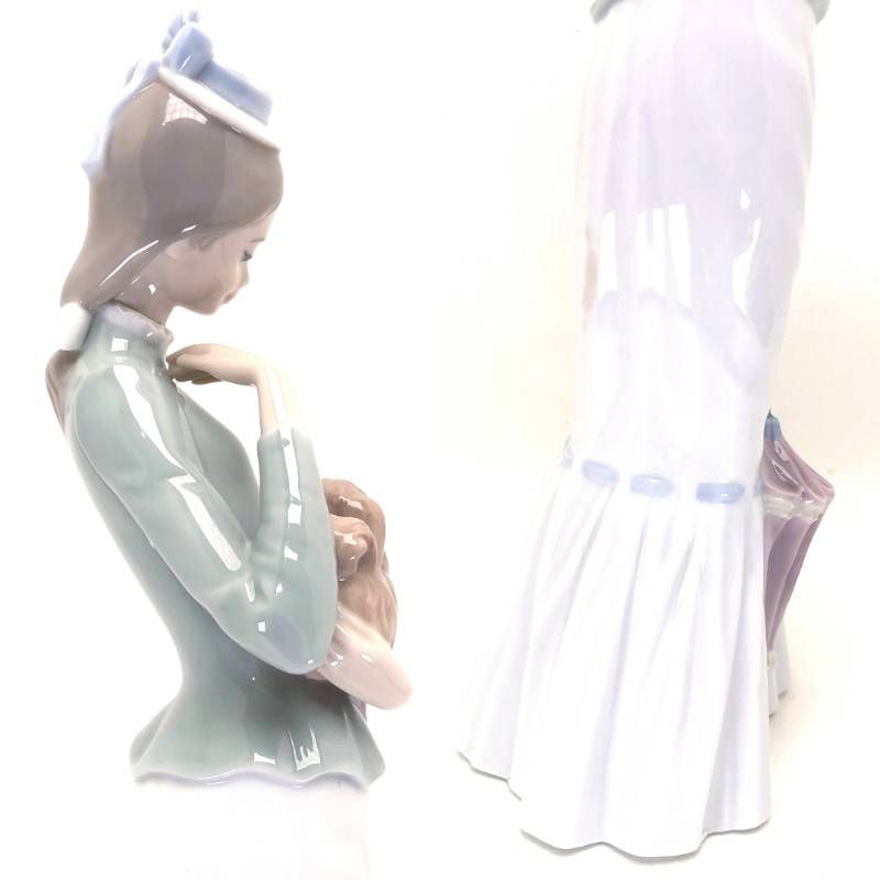 【美品】LLADRO リヤドロ／仔犬とお散歩／4893／陶器／マルチカラー