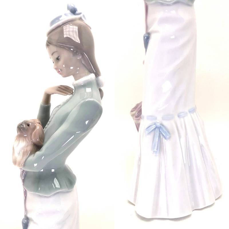 【美品】LLADRO リヤドロ／仔犬とお散歩／4893／陶器／マルチカラー