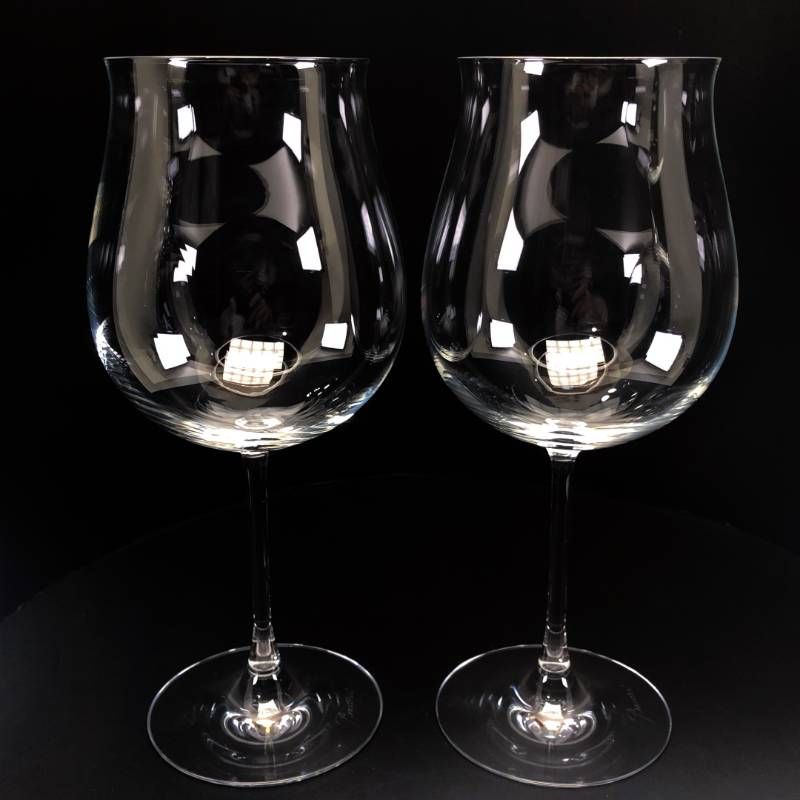 【美品・箱付き】Baccarat バカラ／デギュスタシオン グランブルゴーニュ ペア ワイングラス／クリスタルグラス／クリア／BC644