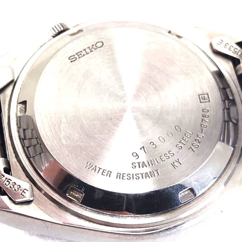 【美品・ケース付き】SEIKO セイコー／セイコー5 726-8760／自動巻き／ステンレス／シルバー・ネイビー