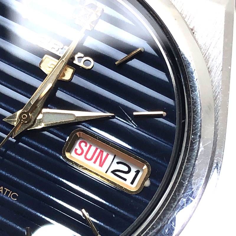 【美品・ケース付き】SEIKO セイコー／セイコー5 726-8760／自動巻き／ステンレス／シルバー・ネイビー