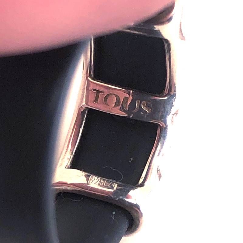 【美品】TOUS トウス／ベア モチーフ リング 指輪／約13号／SV925・ラバー／シルバー・ブラック