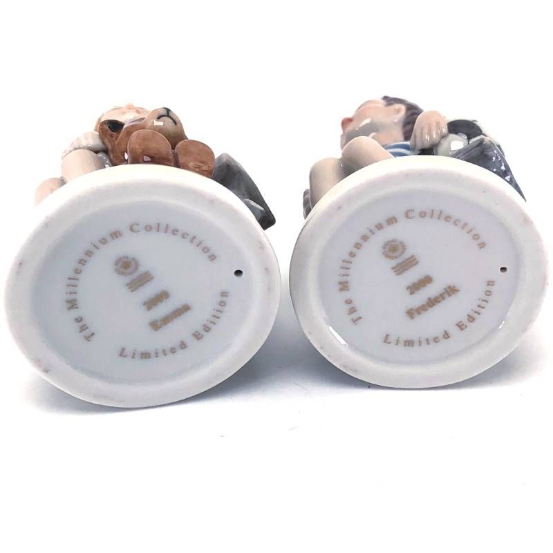 【美品】Royal Copenhagen ロイヤルコペンハーゲン／女の子 男の子 ミレニアム フィギュリン 2体セット／陶器／マルチカラー