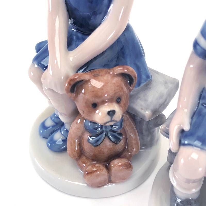【美品】Royal Copenhagen ロイヤルコペンハーゲン／女の子 男の子 ミレニアム フィギュリン 2体セット／陶器／マルチカラー
