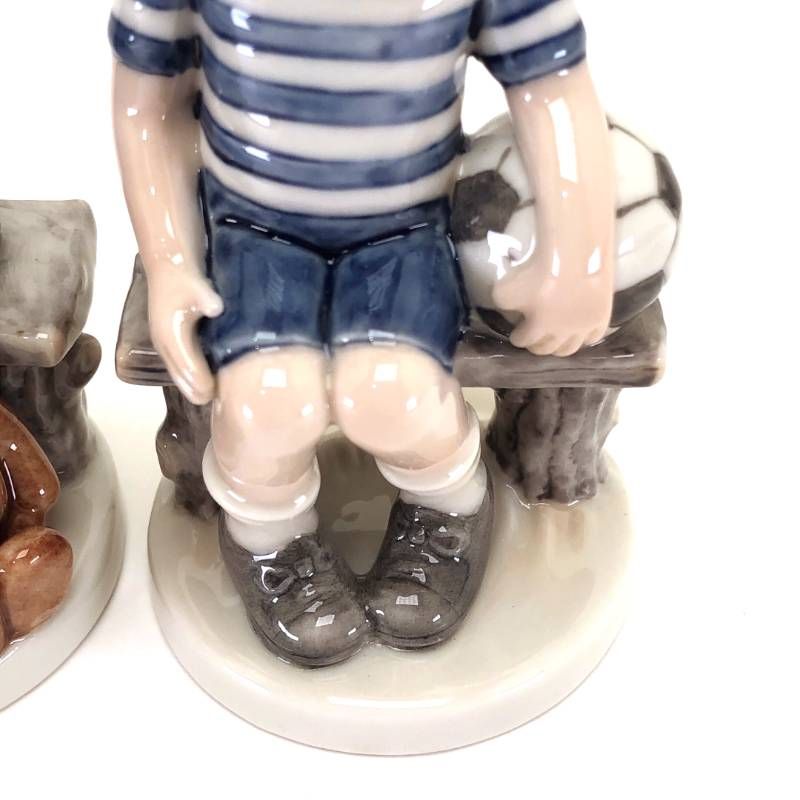 【美品】Royal Copenhagen ロイヤルコペンハーゲン／女の子 男の子 ミレニアム フィギュリン 2体セット／陶器／マルチカラー