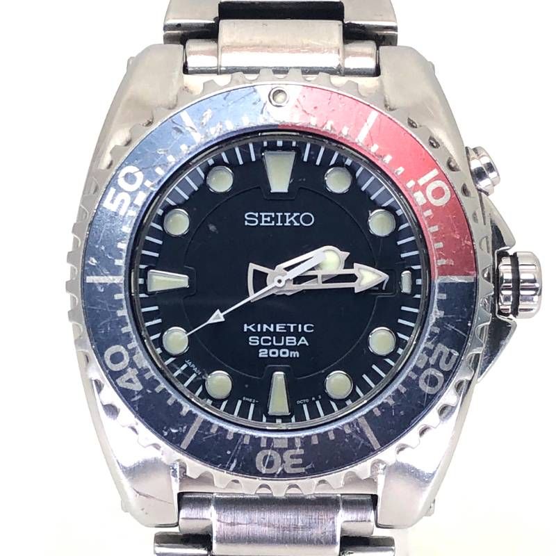 SEIKO セイコー／キネティック スキューバ200 5M62-0BL0／オートクォーツ／ステンレス／シルバー・ペプシカラー