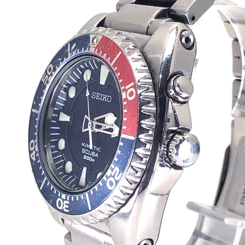 SEIKO セイコー／キネティック スキューバ200 5M62-0BL0／オートクォーツ／ステンレス／シルバー・ペプシカラー