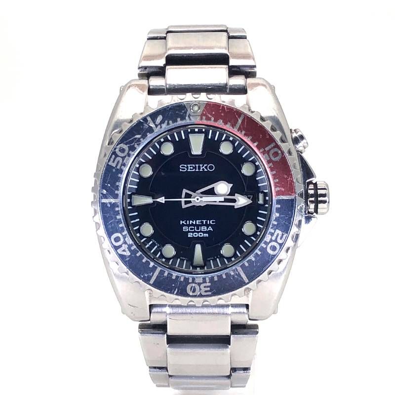 SEIKO セイコー／キネティック スキューバ200 5M62-0BL0／オートクォーツ／ステンレス／シルバー・ペプシカラー